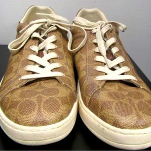 Coach Women's Lowline Coated
Canvas Sneakers - Tan - Size 10